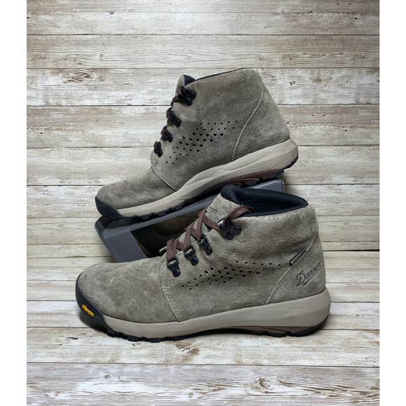 Danner Boots Womens 8 Grey Vibram Sole Danner Dry Mega Grip Hiking Camping - Picture 10 of 14